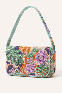 Sac à bandoulière perlé fait main pour femme, motif floral tendance, pochette de soirée à rabat, broderie colorée - Product Image 2