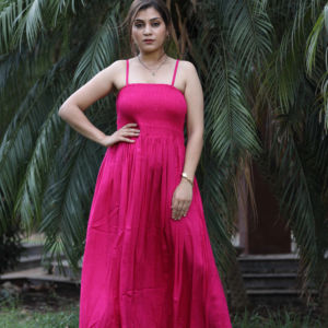 Robe courte imprimée à la main indienne pour femmes Robe d'été décontractée en coton Robe longue courte de style boho Tissu naturel à la taille - Product Image 3