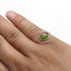Natural Black <b>Opal</b> Gemstone <b>Ring</b> Crafted From 925 Sterling <b>Silver</b> <b>Ring</b> Bezel Set Gemstone Bohemian <b>Ring</b> At Wholesale Price - Product Image 4