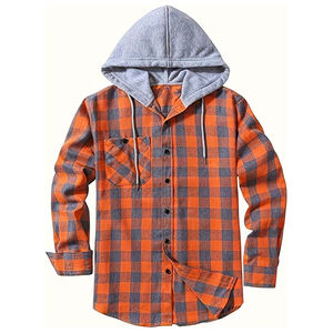 Veste en laine à capuche pour homme avec boutons en corne, logo frontal, une poche, coton et polyester, service OEM, vente en gros - Product Image 1