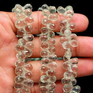 Natural Green <b>Amethyst</b> Faceted Teardrop Gemstone Loose Beads Side Drill Strands Wholesale Price Bulk For Jewelry Making Supplies - Product Image 5