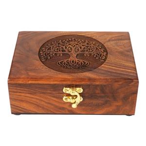 Boîte en bois gravée au laser sur mesure à prix d'usine, petite boîte en bois gravée au laser, boîte à bijoux, boîte de rangement, étui de vente en gros - Product Image 1