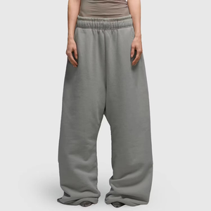 Pantalon de jogging ample et évasé en velours côtelé vintage respirant 100 % coton molletonné 500 GSM pour homme, couleur pierre - Product Image 3