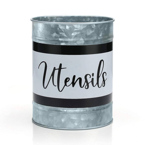 ROYAL HOME COLLECTION - Organizador de Cubiertos de Metal Galvanizado de Gran Calidad, 4 Compartimentos, Resistente, Estilo Rústico - Product Image 5