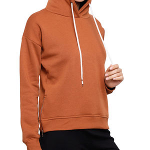 Sudadera con Capucha para Mujer, Color Sólido, Manga Larga, 100% Algodón, Informal, para Otoño, Tejido Transpirable - Product Image 3