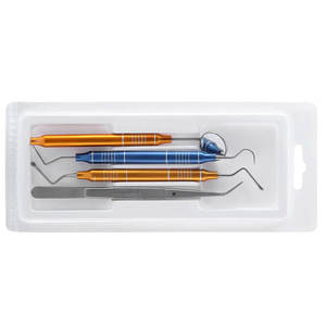 Juego de Higiene Dental Manual de Acero Inoxidable de 4 Piezas con Empuñadura Ergonómica, Certificado CE, Herramientas con Mango Plateado Dentavex - Product Image 3