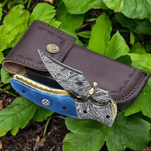 Navaja Plegable Compacta de Damasco con Hoja de Acero Estampado, Mango Resistente, Diseño de Apertura Suave y Fácil de Transportar - Product Image 2
