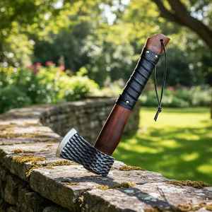 Hache de bûcheron forestière de style Viking en acier au carbone avec manche en bois brun, pour jardin et extérieur, vente en gros de qualité supérieure - Product Image 6