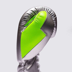 Gants de boxe professionnels unisexes Fly Pro X, argent et vert, à lacets, en cuir PU, équipement d'entraînement pour adultes, gants de boxe d'entraînement, faible MOQ - Product Image 6