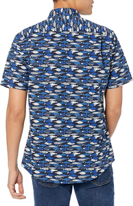 Men's Short Sleeve <b>Button</b> Down Casual <b>Shirt</b> Blue Solid 320g Knitted Cotton Summer Breathable Design - Product Image 5