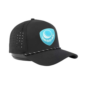 Gorra de Golf Transpirable con Logotipo Personalizado al por Mayor, 5 Paneles, Orificios Cortados con Láser, Parche de PVC de Goma con Logotipo Frontal, Cierre Trasero de Plástico con Cuerda - Product Image 3