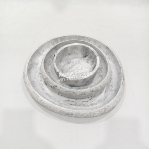 Bol de service en résine de luxe avec motif tourbillonnant blanc et noir artistique pour hôtel, buffet, restaurant, salle à manger et usage décoratif à domicile - Product Image 1