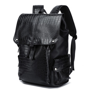 New Arrival Luxury Crocodile <b>Leather</b> Lightweight Men's Business <b>Backpack</b> <b>Large</b> Capacity Multifunctional Student School Bag - Product Image 5