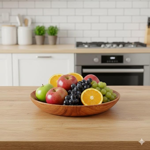 Bol à salade en bois de style ferme moderne, fait main, écologique, style bohème, design minimaliste décoratif pour mariage - Product Image 4