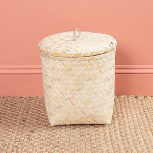 Home organizer high quality <b>bamboo</b> lidded <b>basket</b> functional storage bin laundry & waste bins - Product Image 6