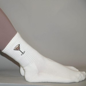 <b>White</b> <b>Men's</b> Ankle <b>Socks</b> with Custom Design Embroidery Regular Style Breathable Cotton Daily Wear Summer <b>Socks</b> - Product Image 6