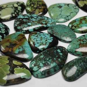 Perles de pierres précieuses cabochon en turquoise naturelle 7mm pour la fabrication de bijoux, vente en gros pour femmes, meilleur prix, pierre de naissance, juillet, formes variées, Ha Gems - Product Image 2