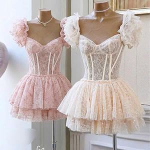 Robe longue élégante et décontractée pour femme, taille unique, coupe simple et confortable, taille naturelle, en soie à manches courtes - Product Image 4