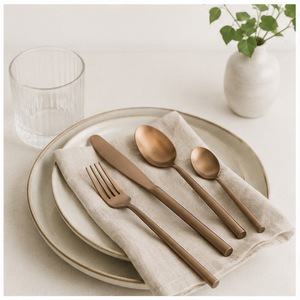 Ensemble de couverts en acier inoxydable bronze mat, couverts en or rose pour la maison et les hôtels, fourniture d'usine, logo personnalisé sur les couverts - Product Image 2