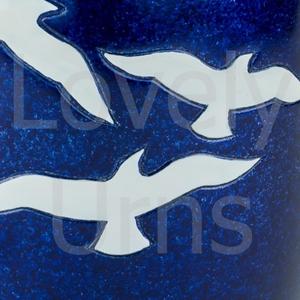 Urna Funeraria Soaring Azul para Cenizas de Adultos, Urna Metálica Conmemorativa, Elegante Accesorio Funerario con Diseño de Pájaro - Product Image 2