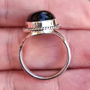 Black Onyx Bezel Setting Ring 925 Sterling Silver Statement Promise Boho Jewelry for Women July Birthstone Wedding Gift - Product Image 4