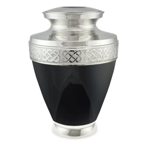 Urne funéraire en laiton poli gravé noir pour cendres humaines adultes, style américain/européen - Product Image 4