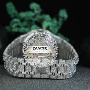 Reloj de Pulsera Premium para Caballero, Cuarzo, Ejecutivo, Resistente al Agua, Caja de Aleación, Cristal de Zafiro, D Color VVS1, Diamante Moissanita - Product Image 3