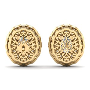 Boucles d'oreilles clous REYES en argent sterling 925, diamant ovale de 2,2 carats HPHT CVD cultivé, avec fermoir à vis, bijoux de luxe - Product Image 4