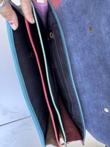 Bolso de mano de cuero reciclado, monedero multicolor para mujer, elegante, de cuero genuino, recién llegado, multiusos, bandolera de hombro para uso de mujer - Product Image 6