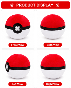Lindo cojín de peluche con forma de Pokebola, juguete de peluche inspirado en el anime, juguete de peluche de tela Velboa, coleccionable. - Product Image 3
