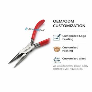 Pince à bec effilé OEM légère en acier inoxydable de haute qualité avec poignée rouge, outil de précision pour bijoux, pour les acheteurs en gros - Product Image 6