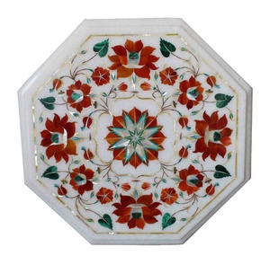 Eco-Friendly Customizable Octagonal <b>Marble</b> <b>Top</b> Stone Inlay Traditional Antique Coffee Table Durable Decorative Living - Product Image 5