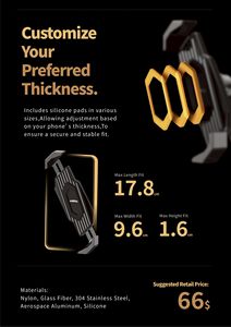 Support de téléphone portable antivol de moto de qualité supérieure avec dissipateur de chaleur - Product Image 2