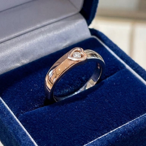 Anillo de Diamantes en Oro Rosa de 14K para Mujer |   Anillo Delicado y Elegante de Dos Tonos de 0.15TCW, Joyería Minimalista de Lujo para Aniversario, Regalo - Product Image 2