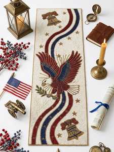 Tapis de table décoratifs faits à la main, de luxe, en tissu brodé avec un aigle américain, forme personnalisée, classiques, écologiques, durables - Product Image 1