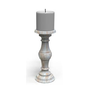 ที่วางเทียนไม้ทรงเสา ฐานลายร่อง งานแฮนด์เมด ดีไซน์ทันสมัย ตกแต่งบ้าน - Product Image 4