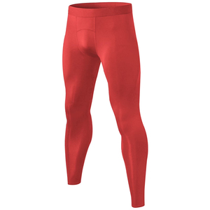<b>Red</b> Color Full Length Seamless Yoga Leggings High Waist Elastic Waist Sport Compression Pants Solid Color Stretchy Fit - Product Image 1