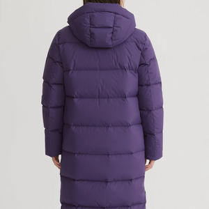 Veste matelassée longue violette personnalisable avec logo pour femme, fermeture éclair, manches longues, couleur unie, col montant, respirante, idéale pour l'hiver - Product Image 2