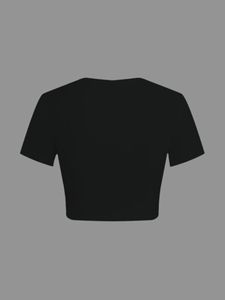 Camiseta corta de moda para mujer de softbol con lazo rosa - Product Image 5