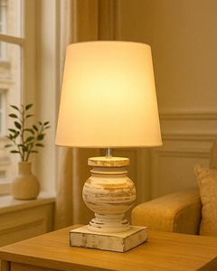 White Resin Draped Table Lamp Distressed Silver Finish Tabletop <b>Bedside</b> <b>Reading</b> <b>Light</b> Decorative Home Decor - Product Image 3