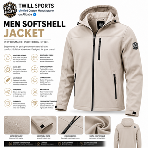 Oem Services Waterproof Men's Softshell <b>Jacket</b> Breathable <b>Fleece</b> <b>Lining</b> Zipper Closure Outdoor Winter Windproof Softshell <b>Jacket</b> - Product Image 5
