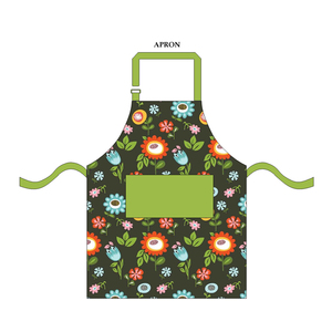 Customized Pattern 100% Cotton Modern <b>Apron</b> with Black Pocket Straps Sustainable Anti- Washable for <b>Kitchen</b> Hotel Restaurant - Product Image 5