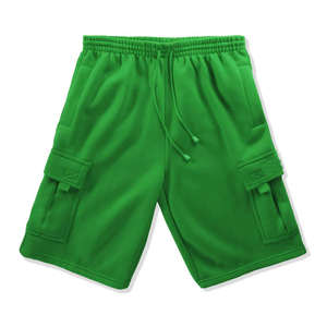 Shorts décontractés en coton pour hommes, tissu molletonné épais, couleur unie, taille élastique, personnalisable OEM - Product Image 1