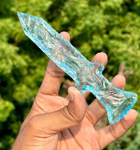 พลอยคริสตัลสีดำทรงหัวลูกศรกึ่งมีค่าพร้อมดีไซน์รูปพระจันทร์เสี้ยวแบบเคาะ - Product Image 3