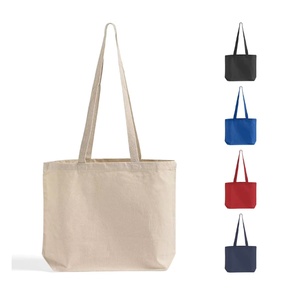 Sac fourre-tout réutilisable en coton avec soufflet, écologique et recyclé, personnalisable pour la promotion, idéal pour la vente en gros - Product Image 3