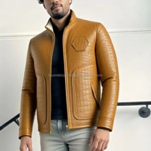 2025 New Design Winter Men's <b>Cow</b> Skin Leather for Bomber Jacket Waterproof Windproof Customized - Product Image 1