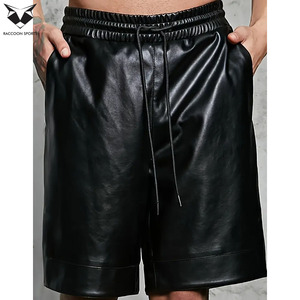 In One Solid Black Color Comfortable & Stylish Premium Quality Fashion Wear Fully Customized Made In Pakistan <b>Leather</b> <b>Shorts</b> - Product Image 4