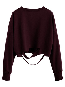 Women's V-Neck <b>Crop</b> <b>Top</b> Short Sleeve Letter Print Slim Fit Casual T-Shirt <b>Red</b> - Product Image 6