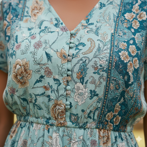 Robes bohèmes décontractées pour femmes Unity Luxure Summer, imprimé floral, écologiques, respirantes, antistatiques, amples - Product Image 5