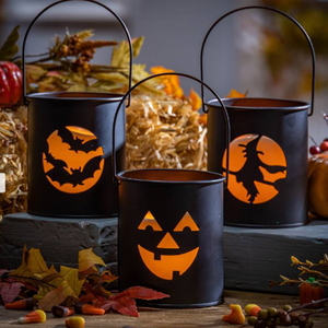 Halloween Metal Cut-Out <b>Candle</b> Holder Pumpkin <b>Skull</b> Shadow Lantern for Halloween Party Decoration - Product Image 5